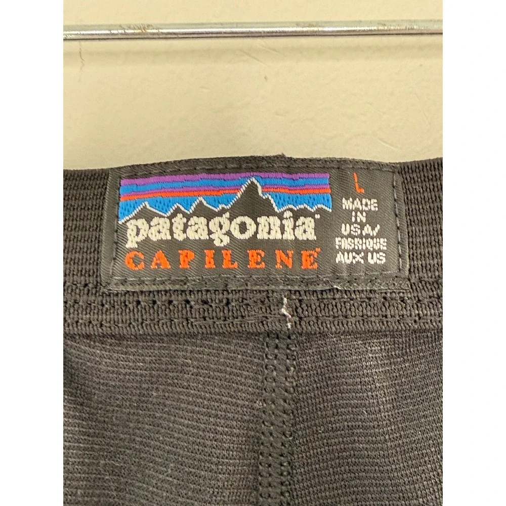 Patagonia Capilene Base Layer Bottoms Pants Men's Black Pull‎ On Stretch Large